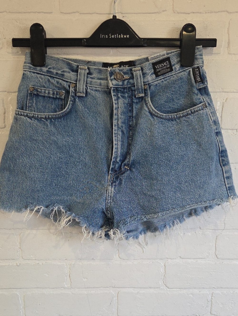 Versace Jeans Couture Distressed Denim Shorts